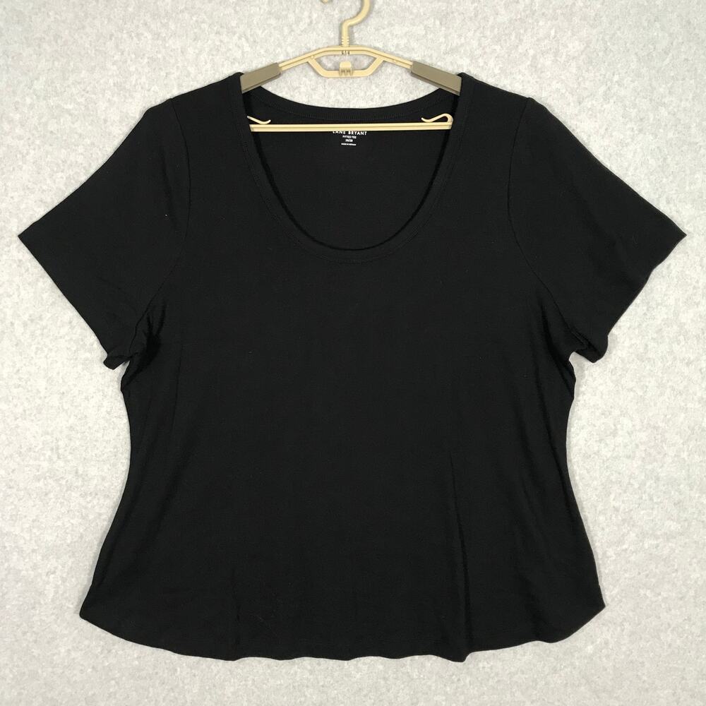 Lane Bryant Shirt Womens 26 28 Black Fitted Tee Basic Everyday Capsule Classic